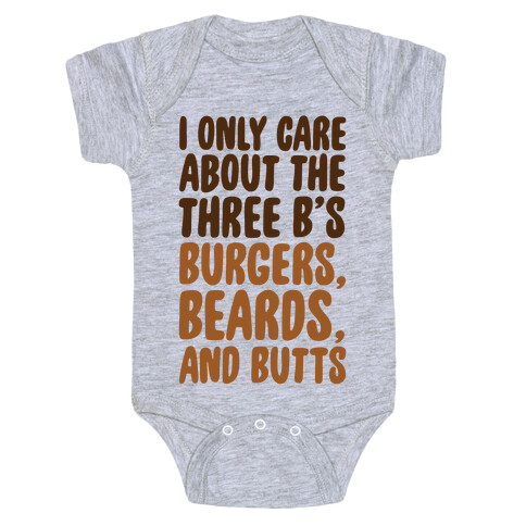 Burgers, Beards, and Butts Baby One-Piece