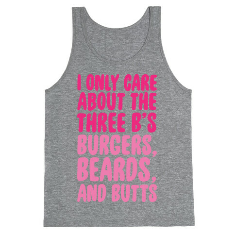 Burgers, Beards, and Butts Tank Top