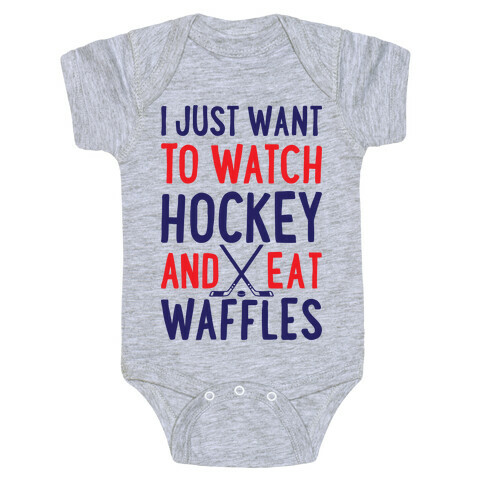 Watch Hockey Eat Waffles Baby One-Piece