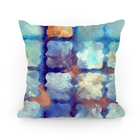 Watercolor Rainbow Texture Pattern Pillow