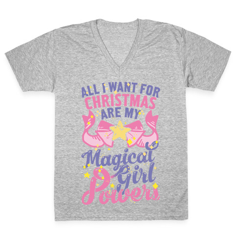 All I Want For Christmas Are My Magical Girl Powers V-Neck Tee Shirt