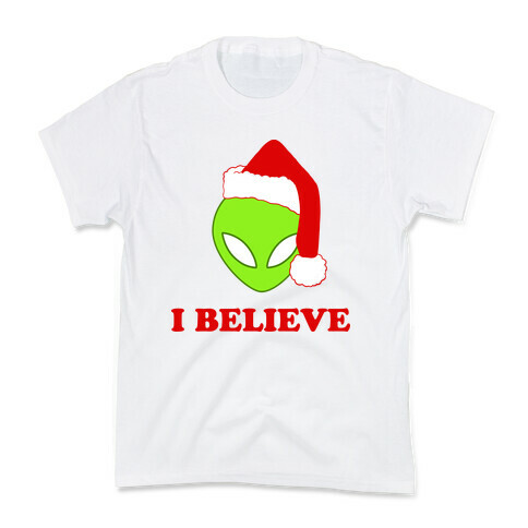 I Believe Christmas Aliens Kids T-Shirt
