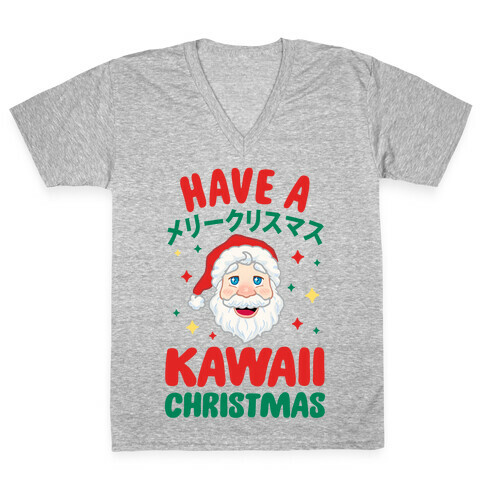Have a Kawaii Christmas V-Neck Tee Shirt