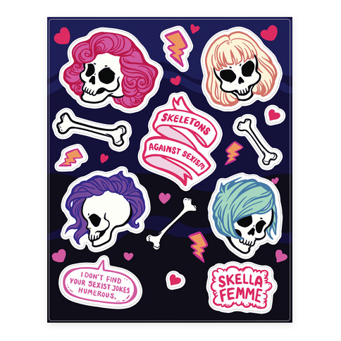 Spooky Scary Feminists Stickers and Decal Sheet