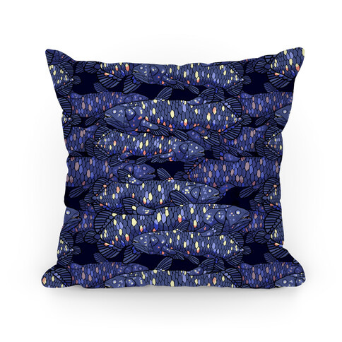 Nautical Coelacanth Fish Pattern Pillow