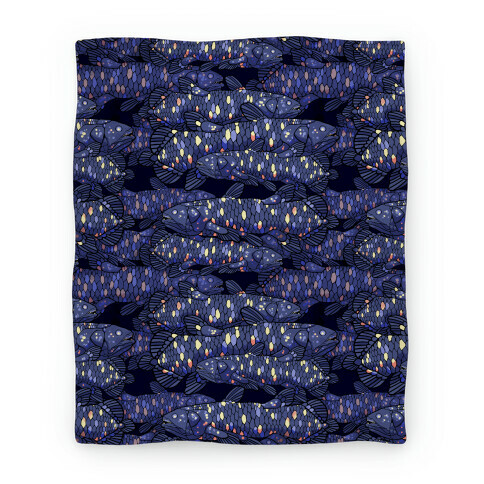 Nautical Coelacanth Fish Pattern Blanket