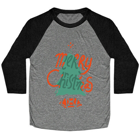 Merry Christmas Tree Baseball Tee