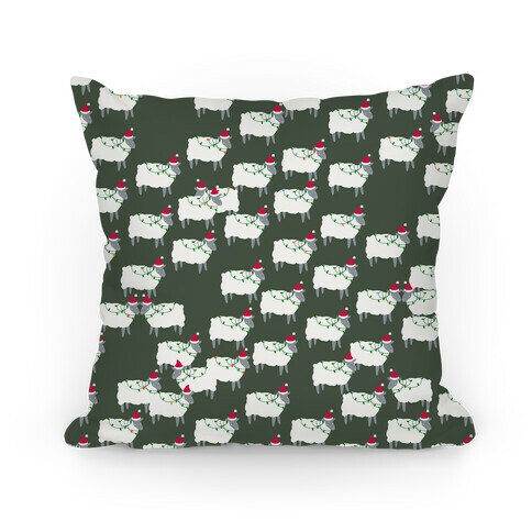Fleece Navidad Sheep Army Pattern Pillow