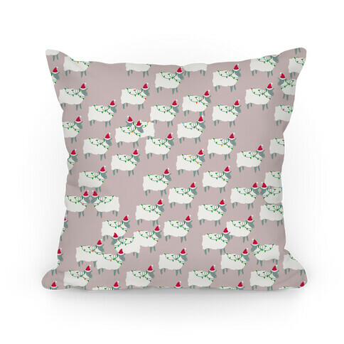 Fleece Navidad Sheep Army Pattern Pillow