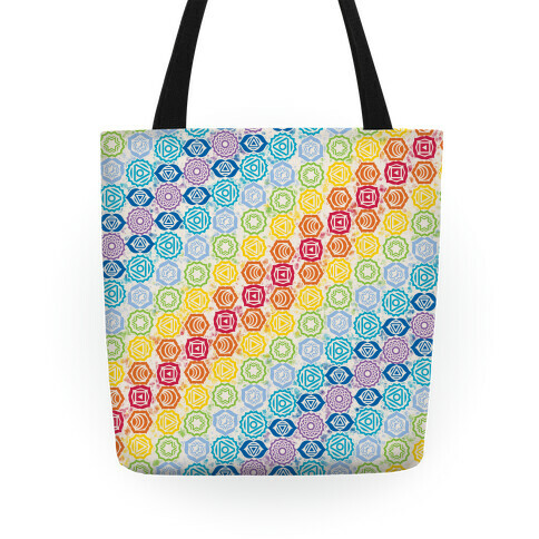 Watercolor Chakra Symbol Pattern Tote