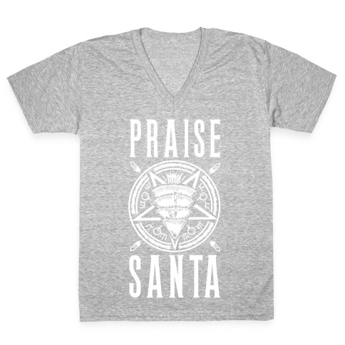 Praise Santa V-Neck Tee Shirt