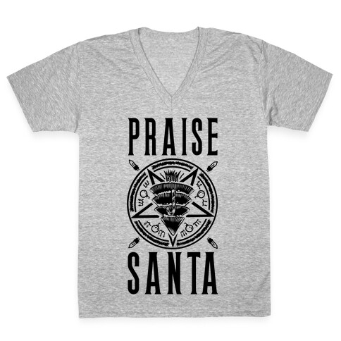 Praise Santa V-Neck Tee Shirt