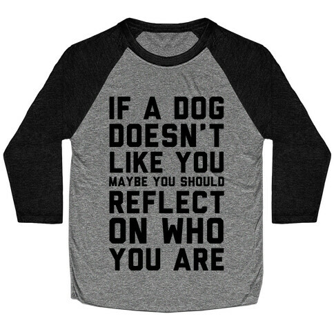 If A Dog Doesn't Like You Maybe You Should Reflect On Who You Are Baseball Tee