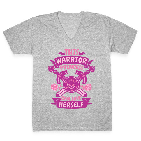 This Warrior Princess Can Save Herself V-Neck Tee Shirt