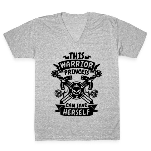 This Warrior Princess Can Save Herself V-Neck Tee Shirt