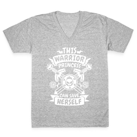 This Warrior Princess Can Save Herself V-Neck Tee Shirt