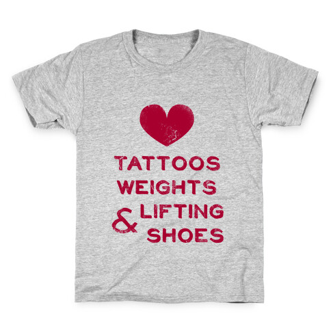 Love Tattoos Weights & Lifting Shoes Kids T-Shirt