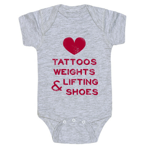 Love Tattoos Weights & Lifting Shoes Baby One-Piece