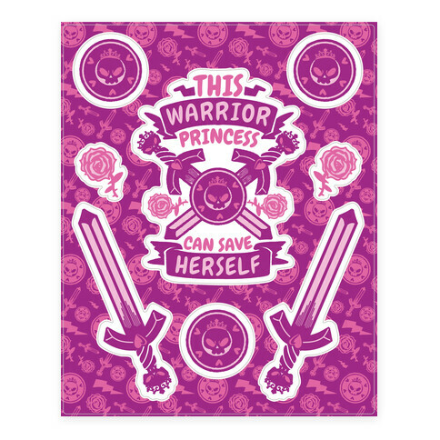 This Warrior Princess Can Save Herself Stickers and Decal Sheet