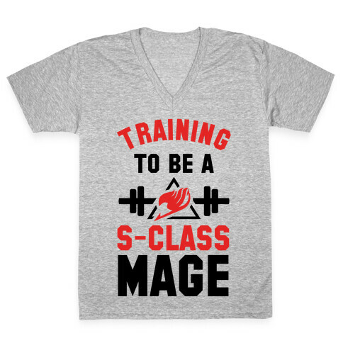 Training to Be a S-Class Mage V-Neck Tee Shirt