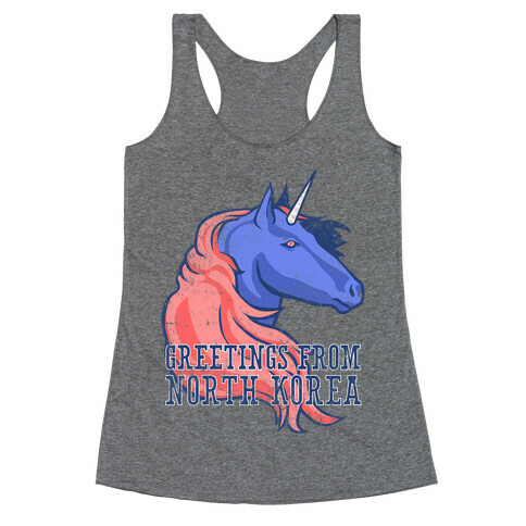 North Korean Unicorn (Vintage) Racerback Tank Top