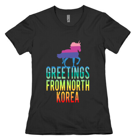 Greetings From North Korea Womens T-Shirt