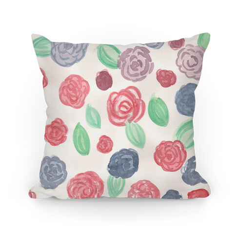 Watercolor Floral Pattern Pillow