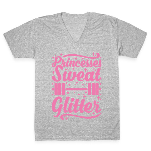 Princesses Sweat Glitter V-Neck Tee Shirt