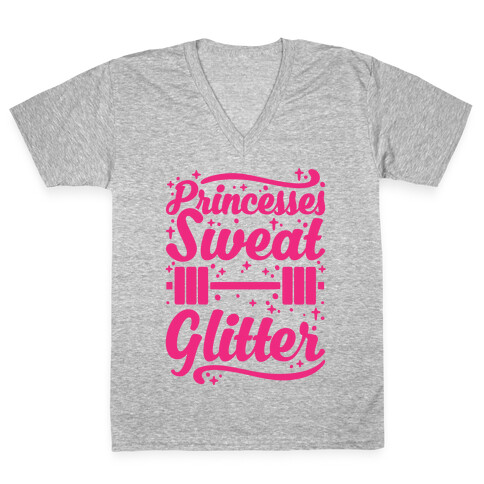 Princesses Sweat Glitter V-Neck Tee Shirt