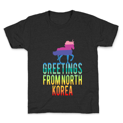 Greetings From North Korea (Rainbow) Kids T-Shirt