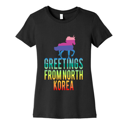 Greetings From North Korea (Rainbow) Womens T-Shirt