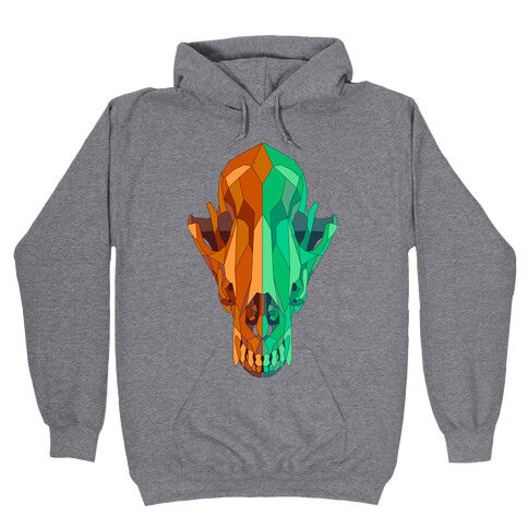 Geometric Coyote Skull Hooded Sweatshirt