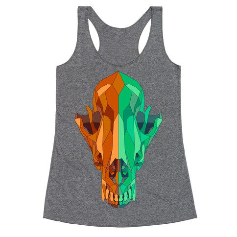 Geometric Coyote Skull Racerback Tank Top