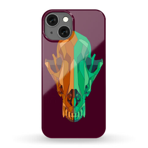 Geometric Coyote Skull Phone Case