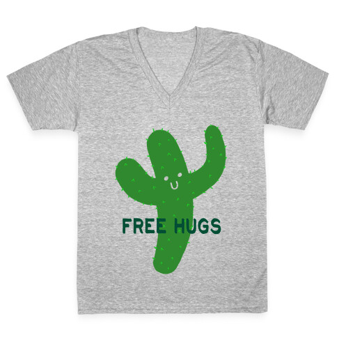 Free Hugs Cactus V-Neck Tee Shirt