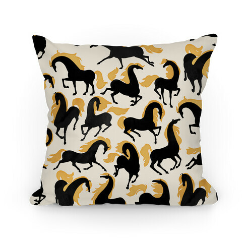 Fiery Wild Horses Pillow