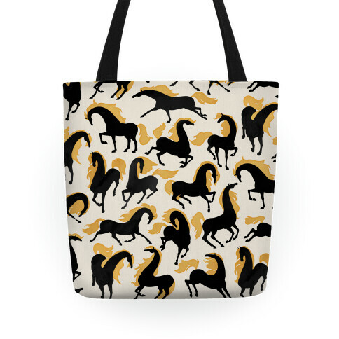 Fiery Wild Horses Tote