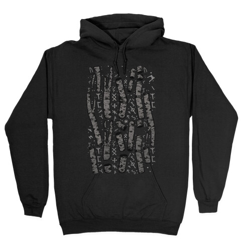 Birch Trees and Runes Hooded Sweatshirt