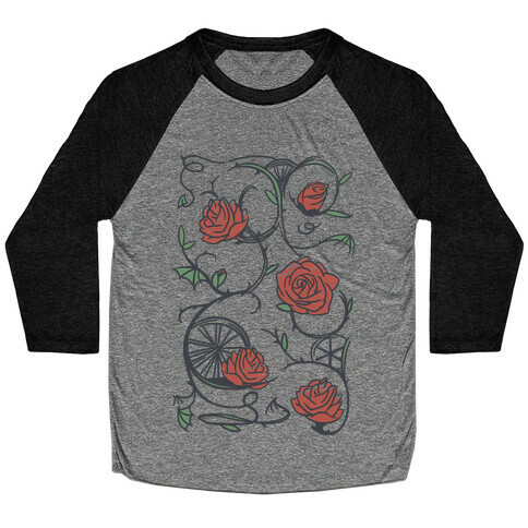 Sleeping Beauty Briar Rose Floral Pattern Baseball Tee