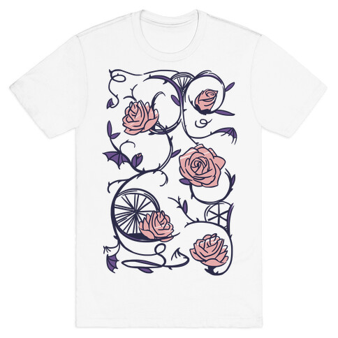 Sleeping Beauty Briar Rose Floral Pattern T-Shirt