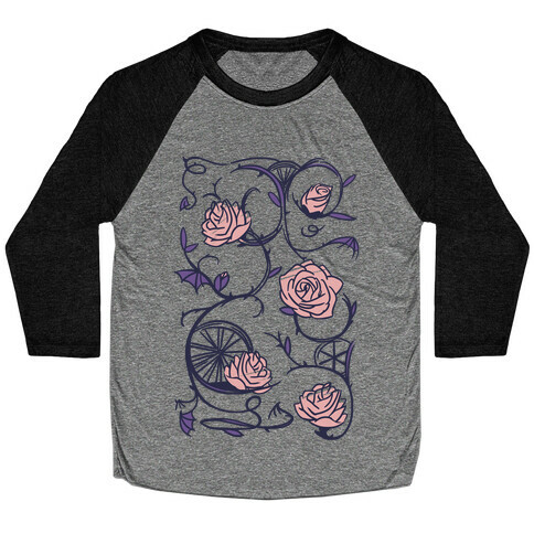 Sleeping Beauty Briar Rose Floral Pattern Baseball Tee