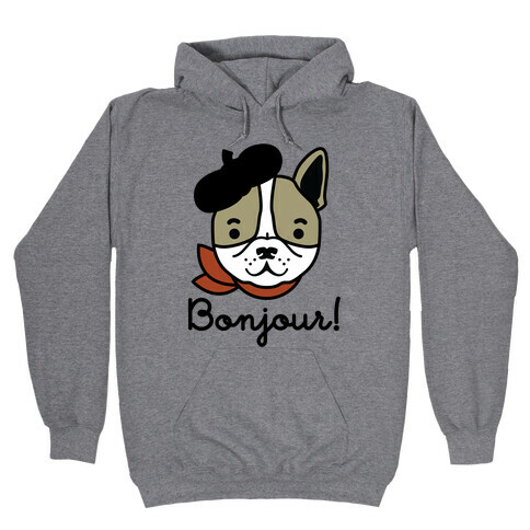 Bonjour French Bulldog Hooded Sweatshirt