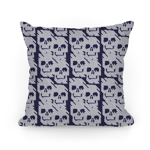 Repeating Skull Bars Pillow