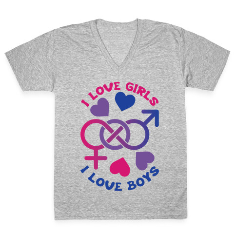 I Love Girls I Love Boys V-Neck Tee Shirt