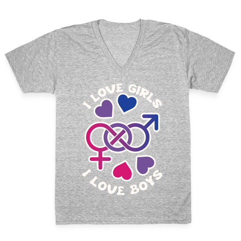 I Love Girls I Love Boys V-Neck Tee Shirt