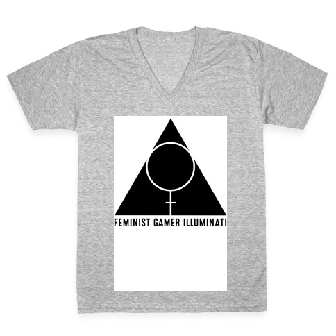 Feminist Gamer Illuminati V-Neck Tee Shirt