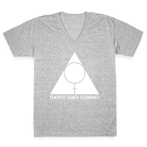 Feminist Gamer Illuminati V-Neck Tee Shirt