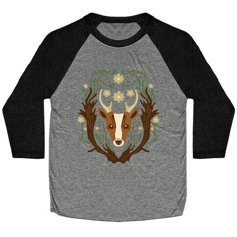 Floral Deer Baseball Tee