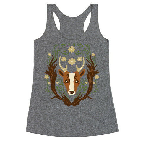 Floral Deer Racerback Tank Top