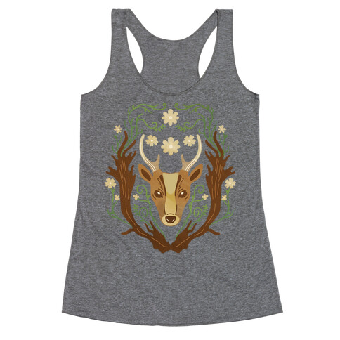 Floral Deer Racerback Tank Top